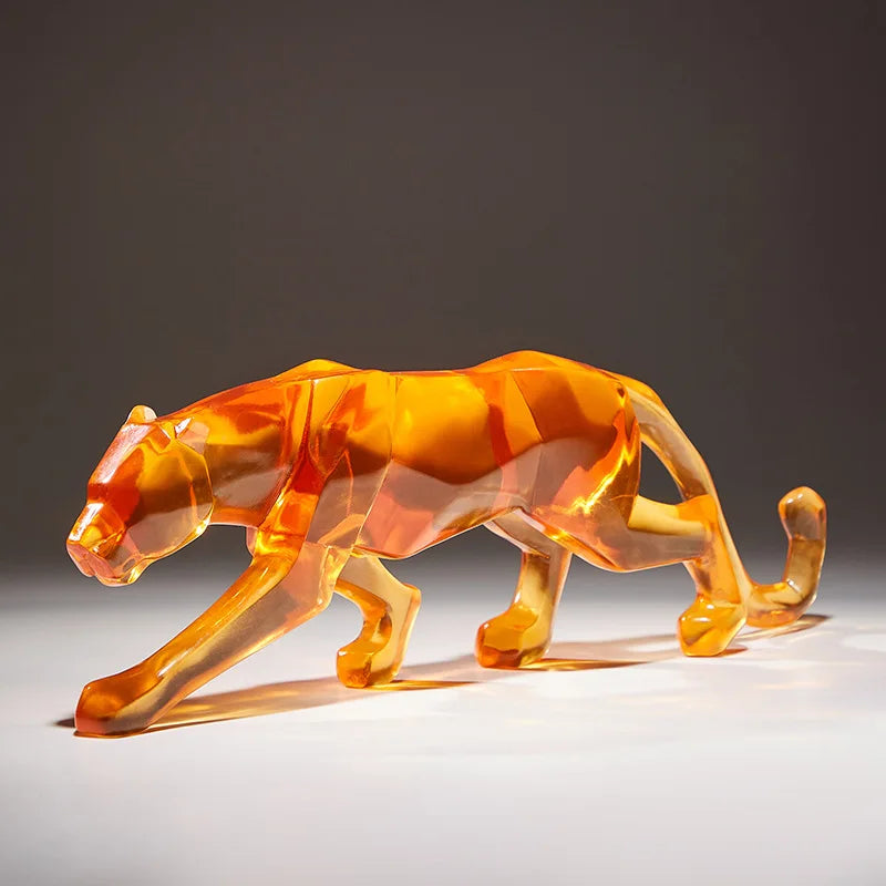 Afralia™ Leopard Cheetah Resin Animal Sculptures for Home Decor