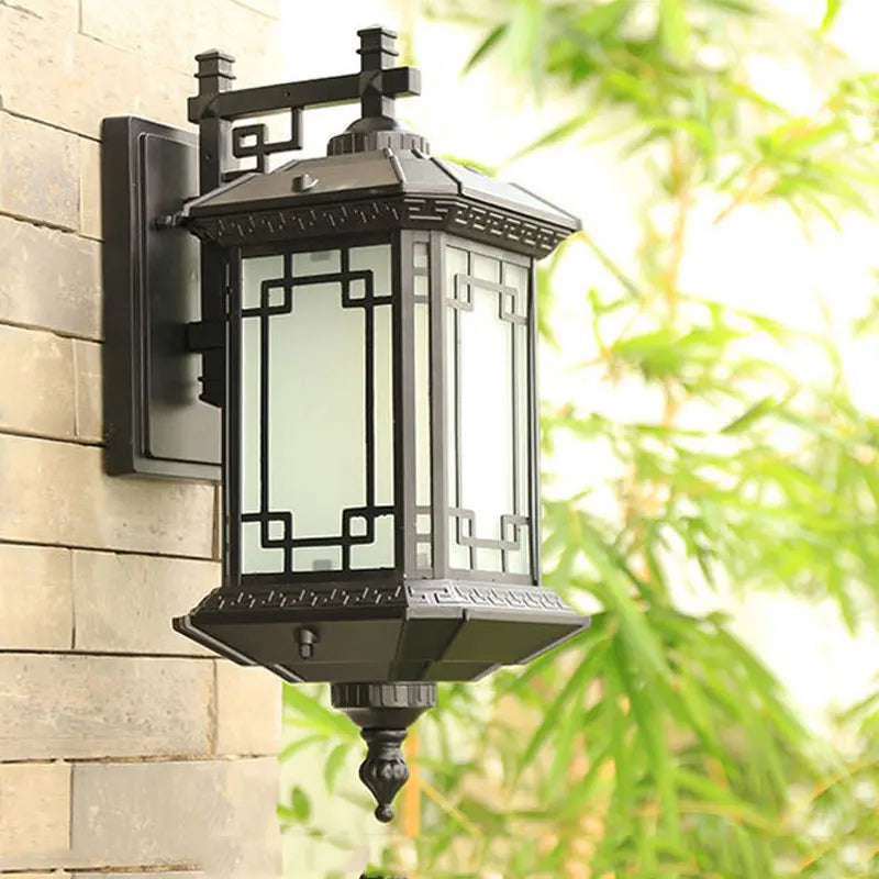 Afralia™ Outdoor Chinese Style LED Wall Lamp for Courtyard, Gate, Balcony - Waterproof Landscape Lighting