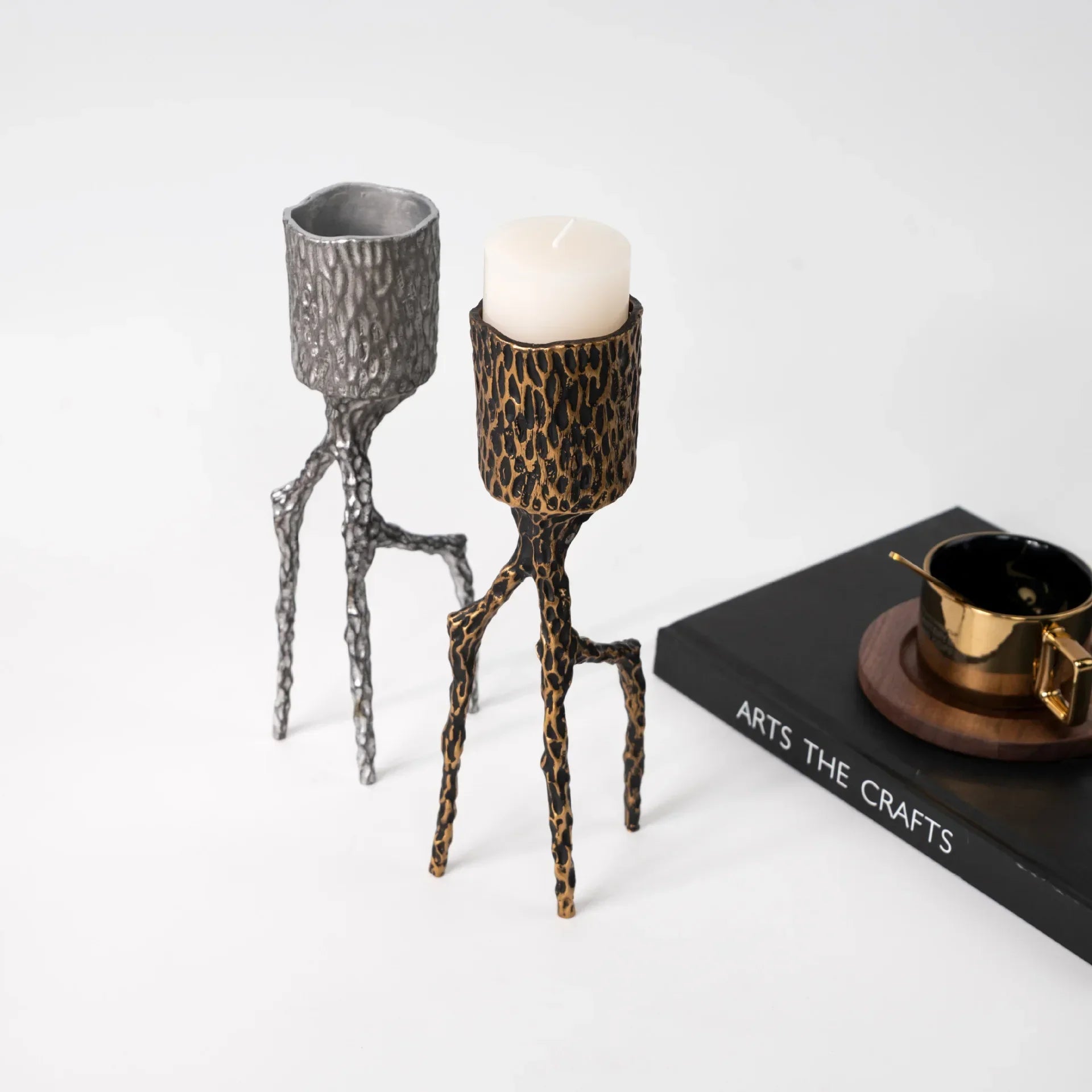 Afralia™ Triangular Zinc Alloy Candlestick Holder Wedding Centerpieces Home Decoration