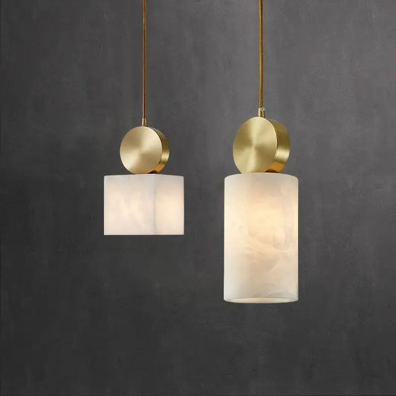 Afralia™ Nordic Marble Copper Pendant Lights LED Hanging Luminaires G9