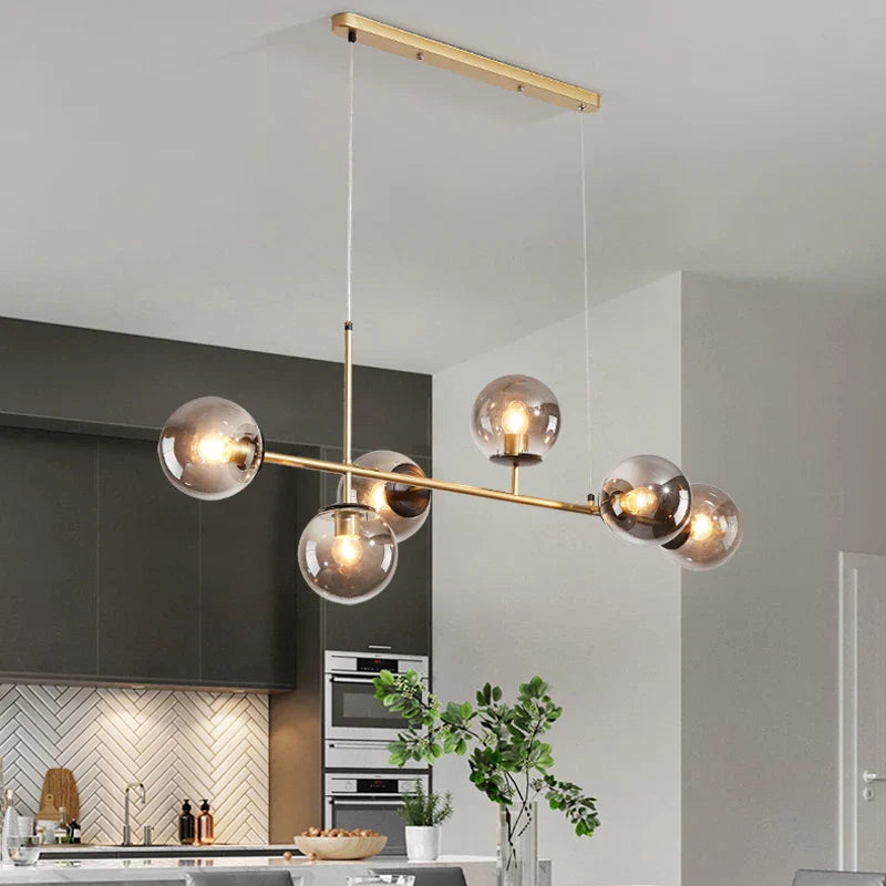 Afralia™ Glass Ball Ceiling Chandelier for Kitchen Dining Living Room