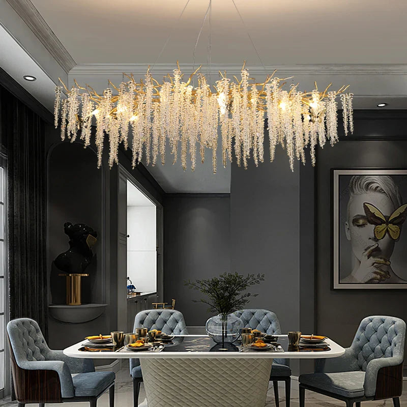 Afralia™ Crystal Chandelier: Postmodern Luxury Pendant Light for Living Room, Bedroom, and Dining Room