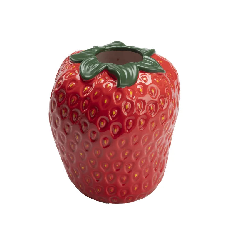 Afralia™ Strawberry Vase Ceramic Home Decoration Fruit Floral Arrangement Hydroponics Terrarium