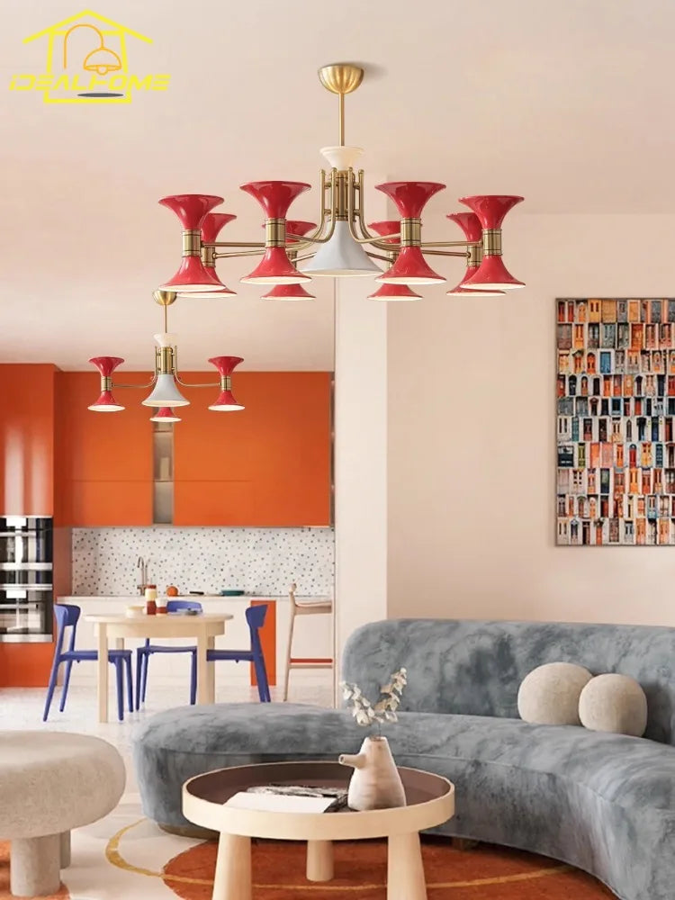 Afralia™ Modern Designer LED Chandelier Iron Art Decorative Hanging Lamp for Living Room