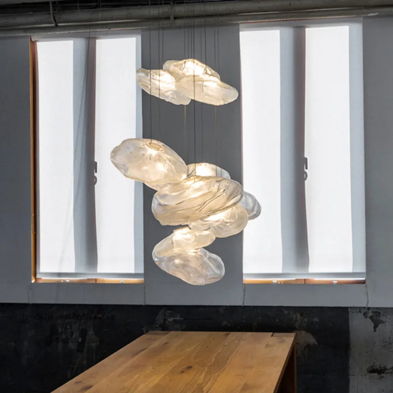 Afralia™ Glass LED Pendant Light: Modern Nordic Design for Living Room, Staircase & Restaurant