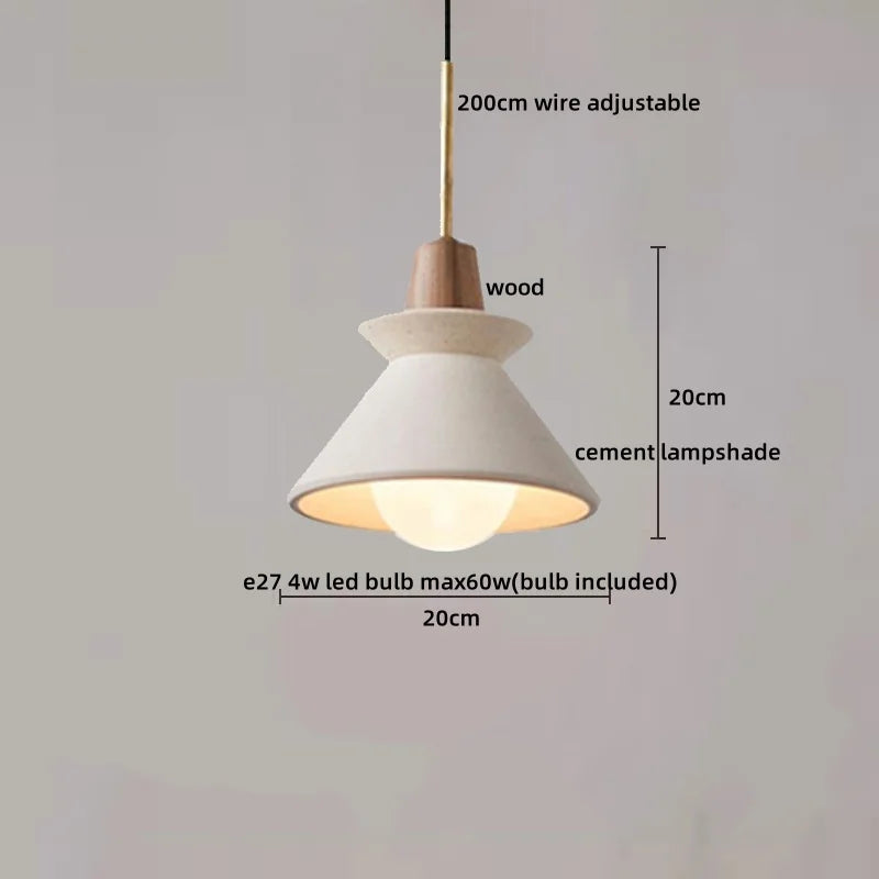 Afralia™ LED Pendant Lights for Modern Decor with Cement Wood Design