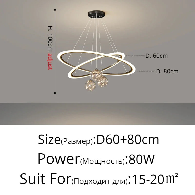 Afralia™ LED Star Chandelier for Modern Living Room Bedroom Decor