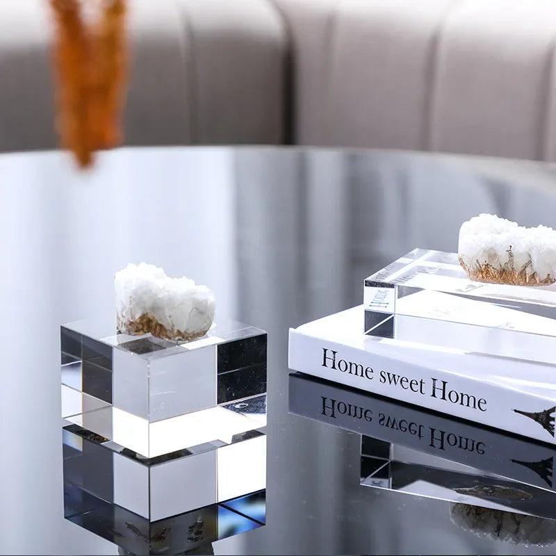 Afralia Clear Crystal Coralline Ornaments for Home Decor