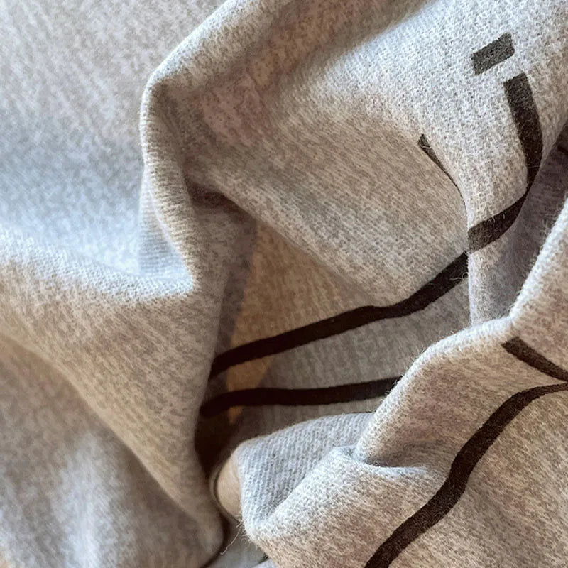 Afralia™ Nordic Cotton Single Duvet Cover: Autumn Winter Ultra Soft Brushed Quilt Cover