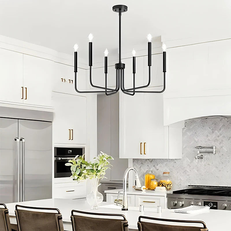 Afralia™ Farmhouse 6-Light Chandelier for Dining Room, Industrial Dining Light Fixtures