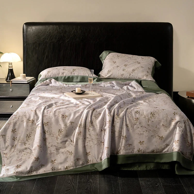 Afralia™ Eucalyptus Fiber Flowers Summer Quilt Set: Silky, Cool Comfort for Bedtime Bliss