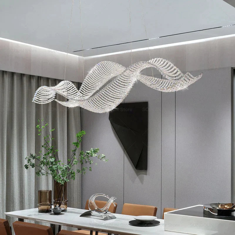 Afralia™ Crystal Chandelier: Modern Light Luxury Dining Lamp for Designer Villa and Bar