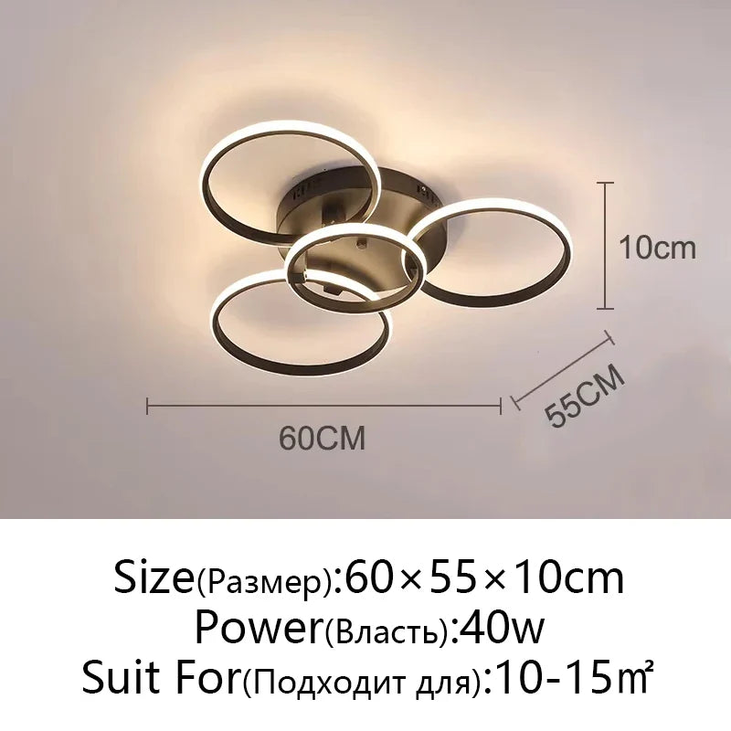 Afralia™ Modern LED Ceiling Chandelier in Gold & Black for Living Room, Bedroom, Study - Dimmable Indoor Lighting