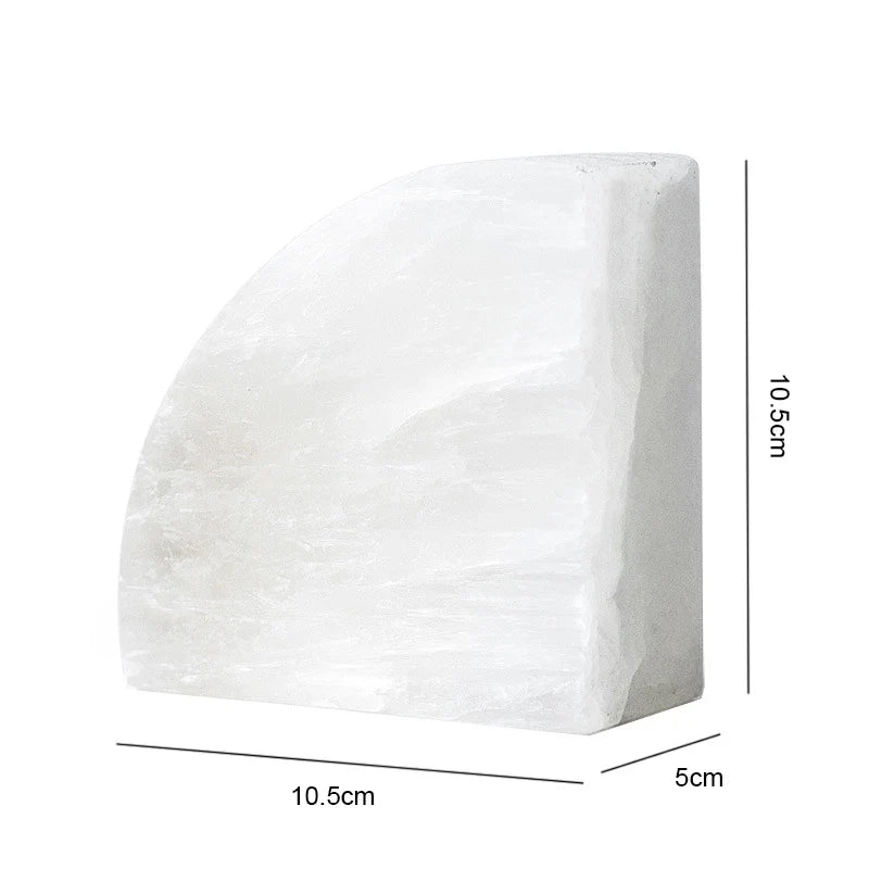 Afralia™ White Onyx Gypsum Bookend: Natural Stone Study Holder for Home Decoration