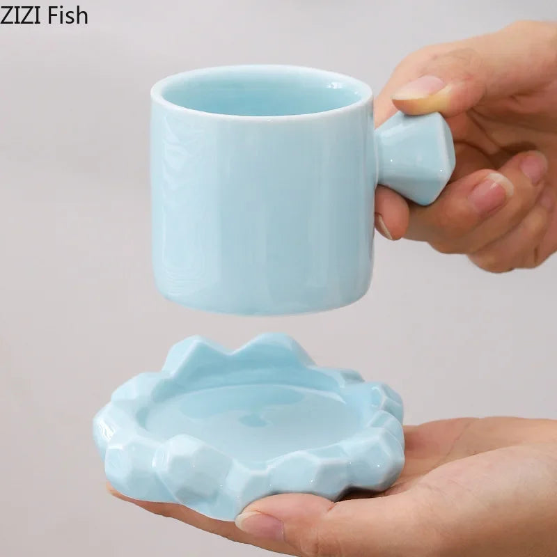 Afralia™ Diamond Porcelain Coffee Mug Set