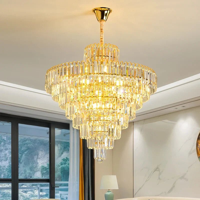 Afralia™ Crystal Gold Chandelier: Luxury Nordic LED Lighting for Home Decor