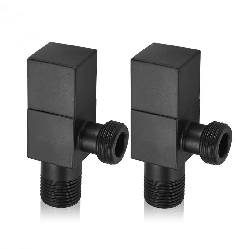 Afralia™ Brass Black Angle Valve for Bathroom Water Control