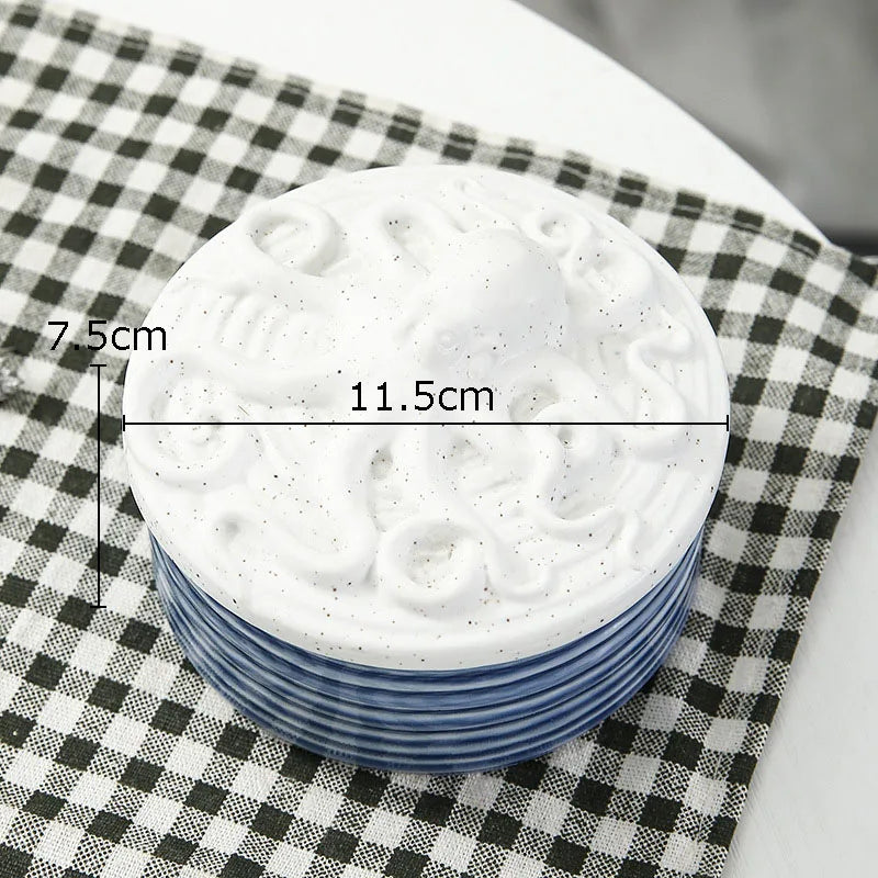 Afralia™ Ceramic Marine Life Decorative Storage Tray for Dresser or Tabletop