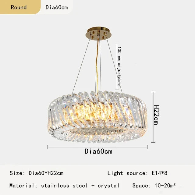 Afralia™ Oval Crystal Chandelier for Living Room Bedroom Study Lighting
