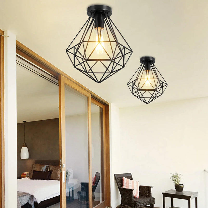 Afralia™ Metal Ceiling Lamp Shade for Retro Industrial Lighting Fixture