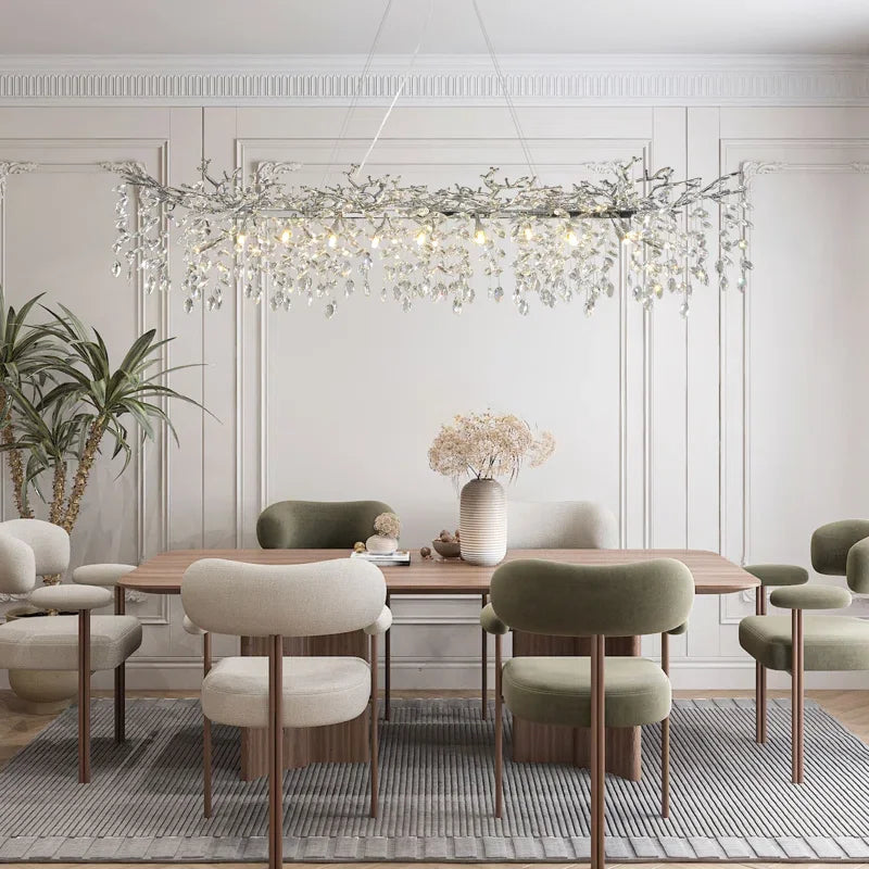 Afralia™ Nordic Crystal Chandelier: Elegant Sparkling Lustre for Dining & Living Room