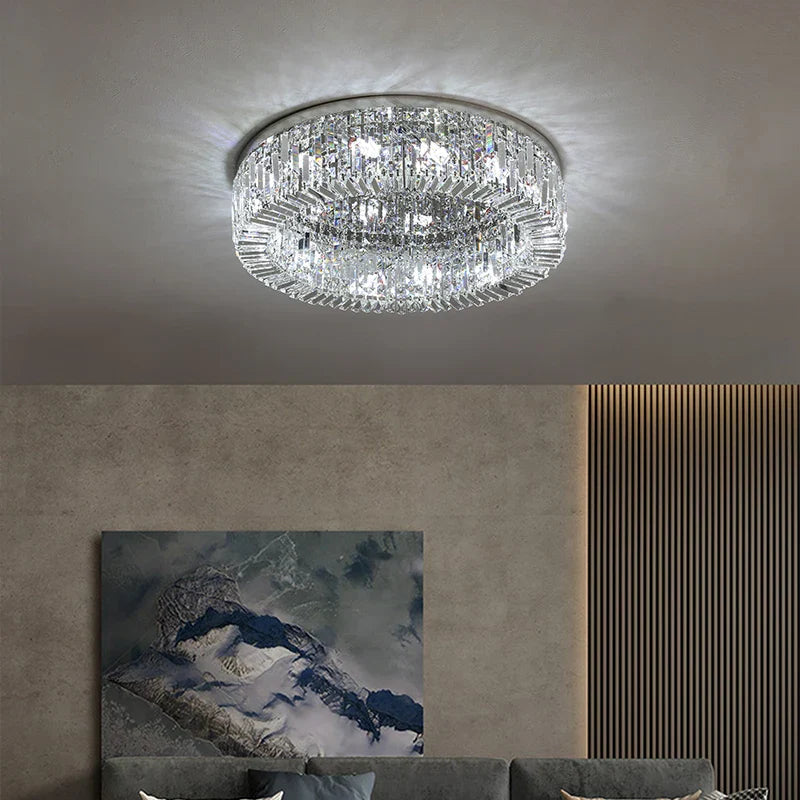 Modern Gold Crystal LED Living Room Chandelier by Afralia™