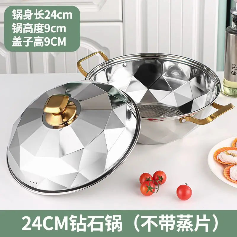 Afralia™ Stainless Steel Double Layer Steam Pot for Induction Cooker - Kitchen Essential