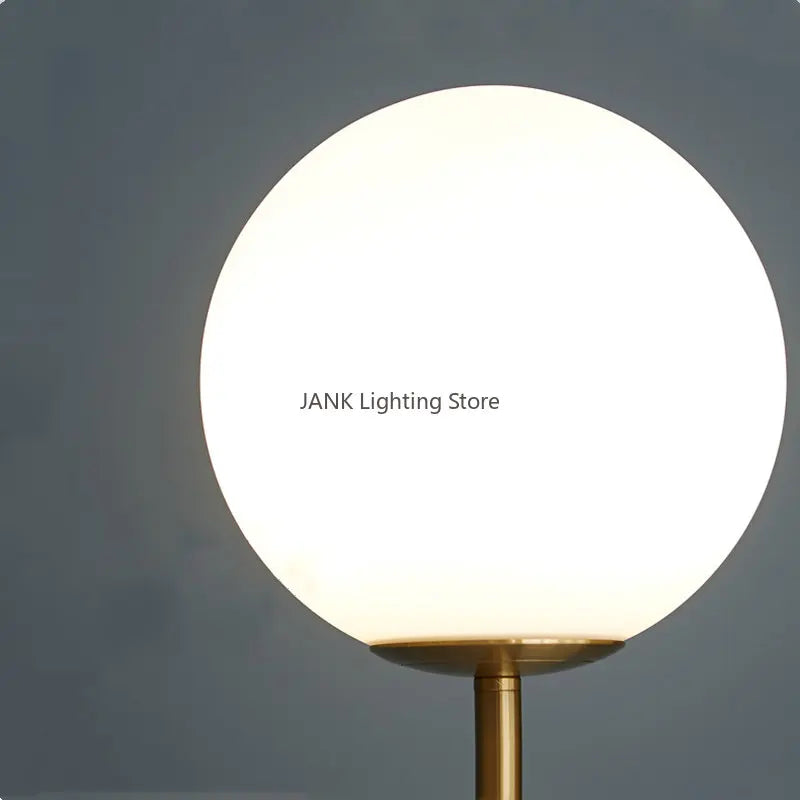 Afralia™ Glass Ball Metal Floor Lamp - LED Lighting for Bedroom and Study