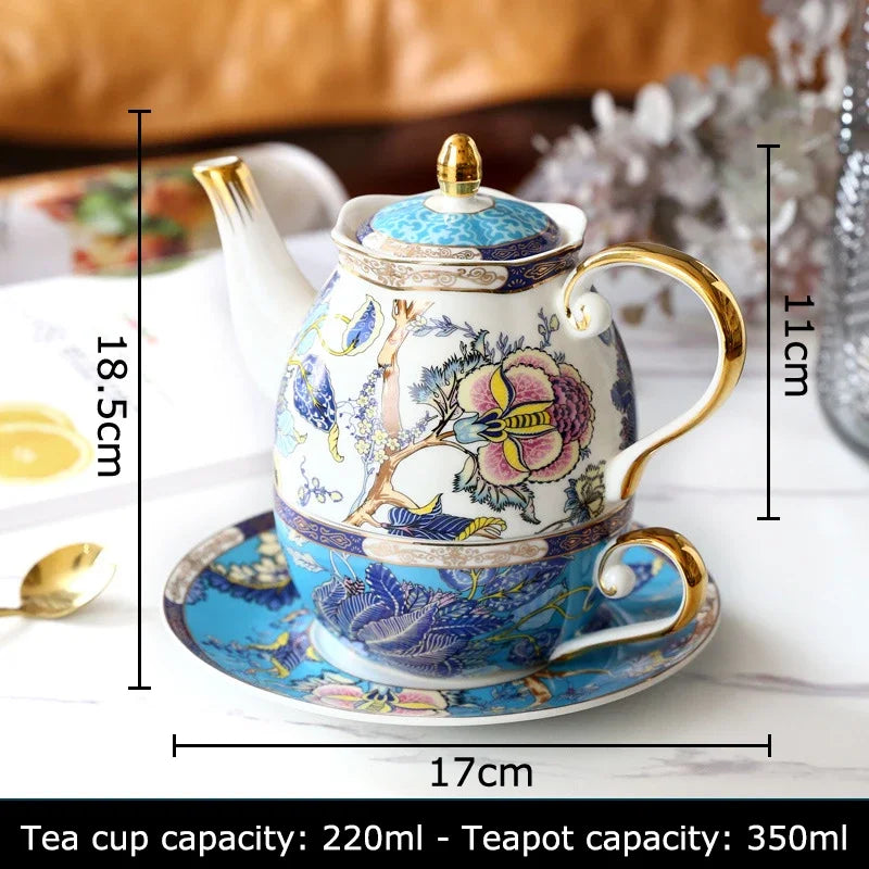 Afralia™ Phoenix Bone China Gold Coffee Cup Set