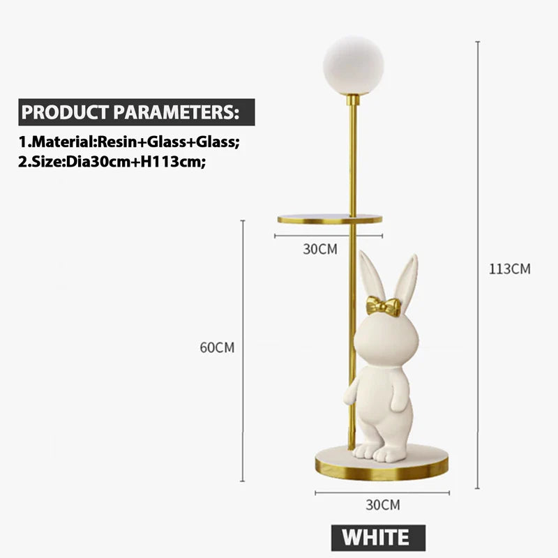 Afralia™ Rabbit LED Floor Lamp for Kids Room Nordic Modern Style
