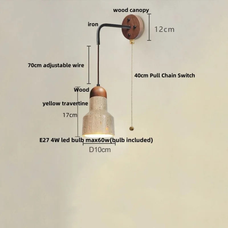 Afralia™ LED Travertine Stone Wall Lamp - Modern Nordic Stair Light