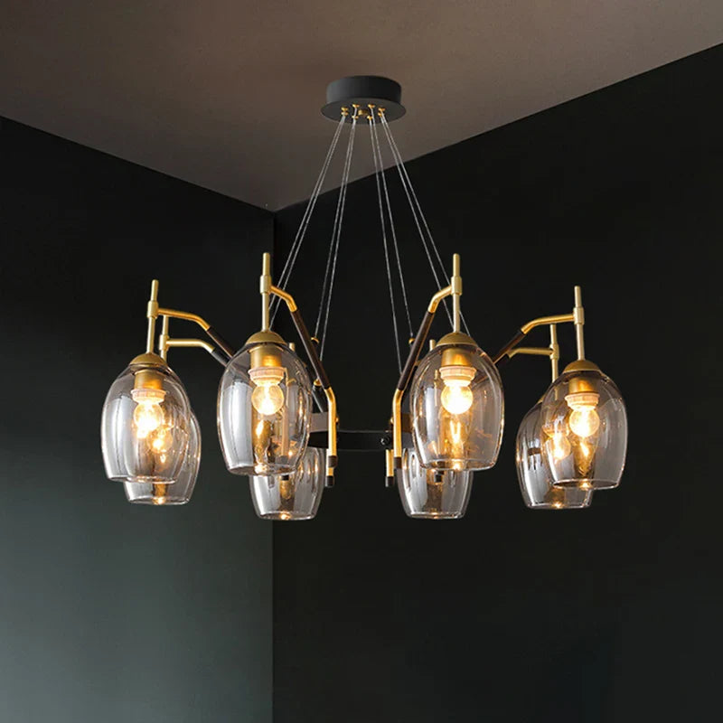 Afralia™ Vintage LED Farmhouse Chandelier Nordic Pendant Lamp for Living Room Hall Bedroom