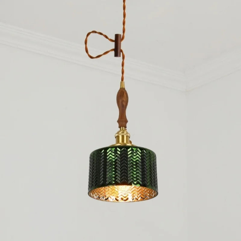 Afralia™ Green Wave Glass Pendant Lamp: Modern Minimalism for Living Room, Bedroom, Cafe