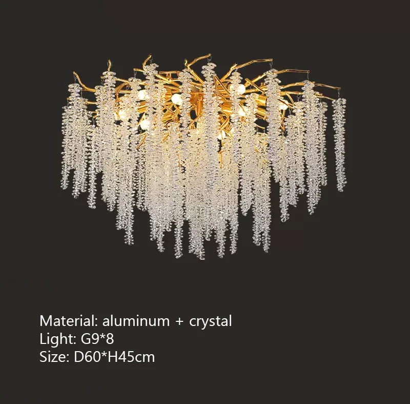 Afralia™ Luxury Crystal Ceiling Chandelier Living Room Dining Room Decoration