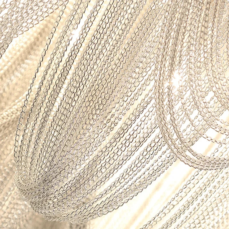 Afralia™ Tassel Chandelier Aluminum Chain Pendant Lamp for Luxe Living Spaces
