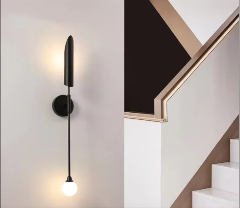 Afralia™ Golden Inclined Tube Wall Lamp for Modern Luxury Decor in Living Room