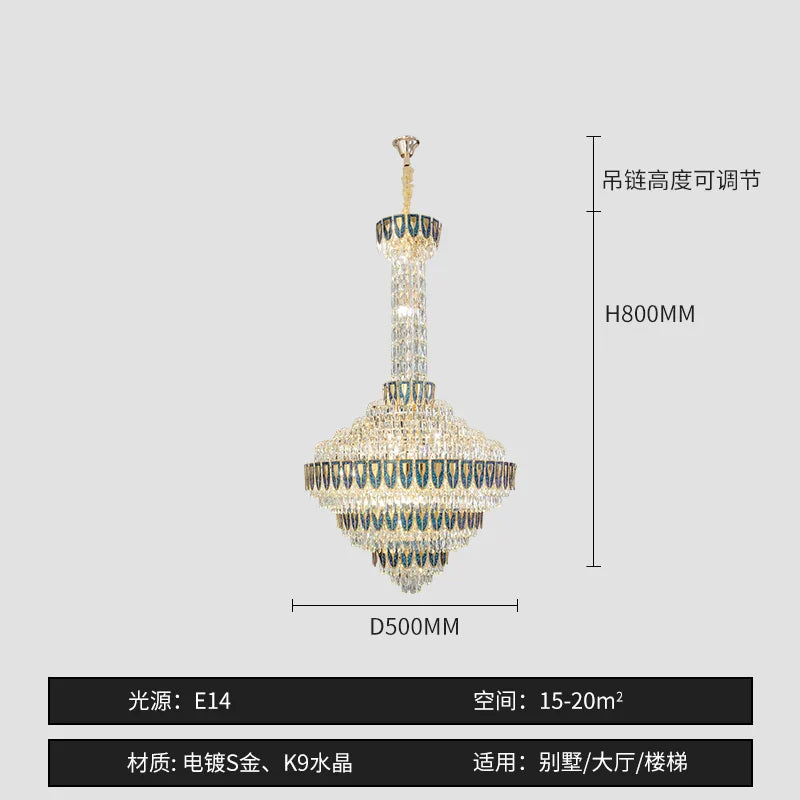 Afralia™ Crystal Chandelier for High-End Designer Duplex Living Room