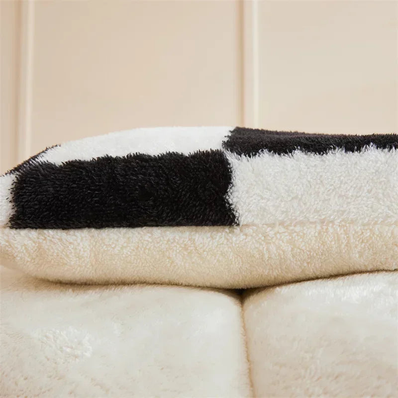 Afralia™ Cozy Checkerboard Winter Blanket - Super Thick & Soft Cashmere Duvet Comforter