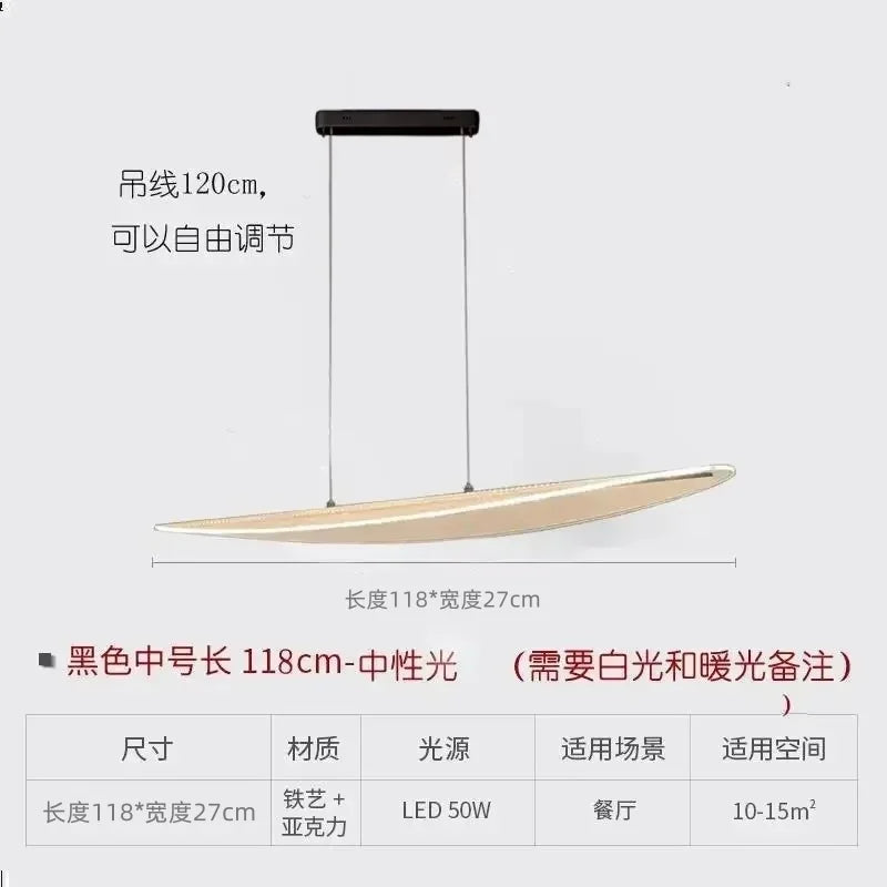 Afralia™ Long Curve LED Chandelier for Living Room Dining Office Decor