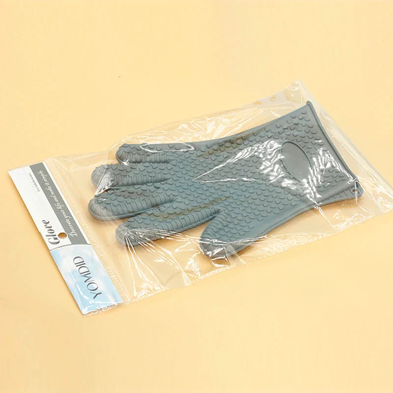 Afralia™ Silicone Heat-Resistant Oven Mitts for Baking, Cooking, and Barbecue