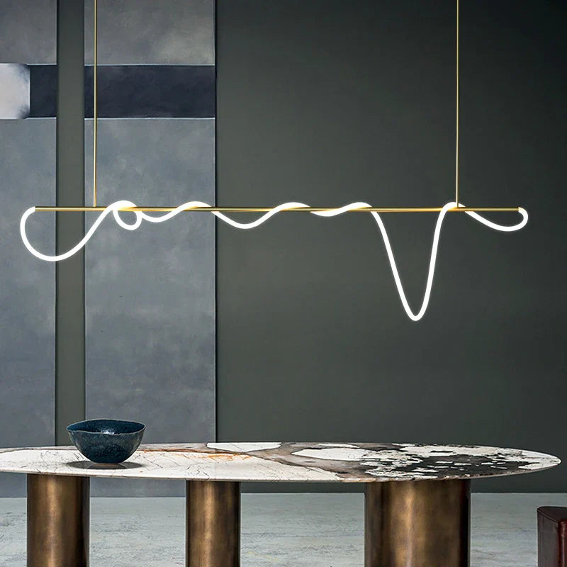 Afralia™ Lines Chandelier: Modern Designer Lighting for Living Room, Dining, and Bar