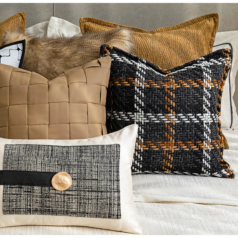 Afralia™ Plaid Fashion Pillow Covers - Luxury Modern Farmhouse Cushion Case