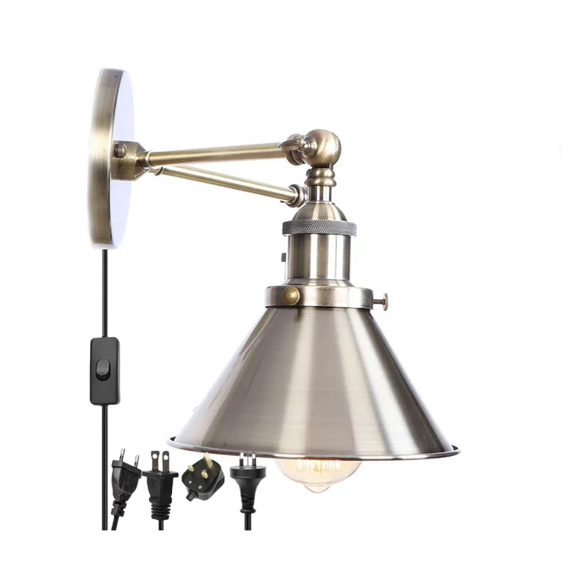 Afralia™ Loft Plug In LED Wall Lights 2 Heads Industrial Aplique Pared