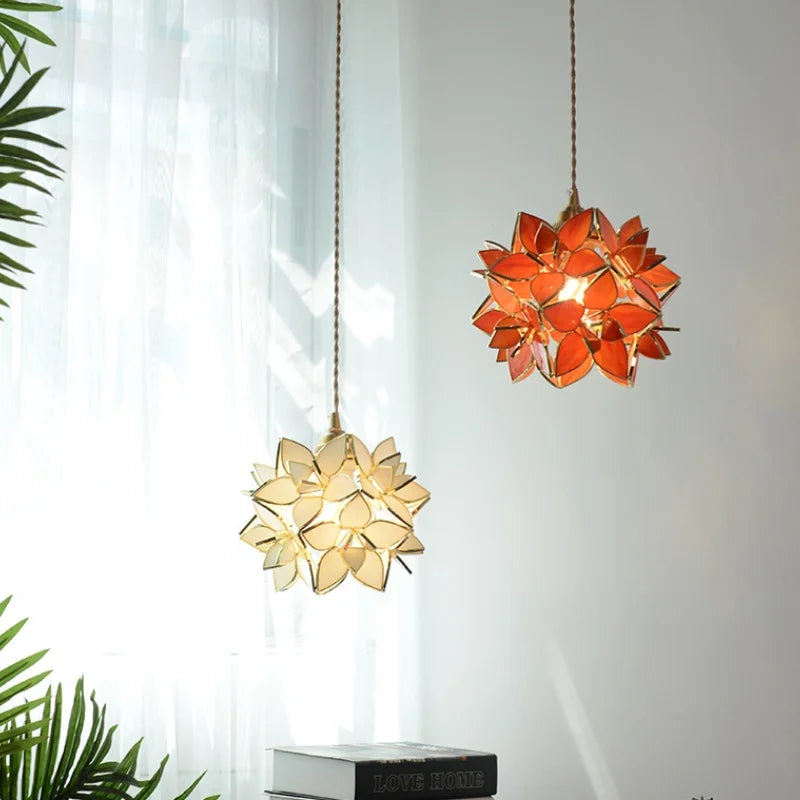 Afralia™ Glass Copper LED Pendant Lamp | Nordic Modern Luxury Hanging Light