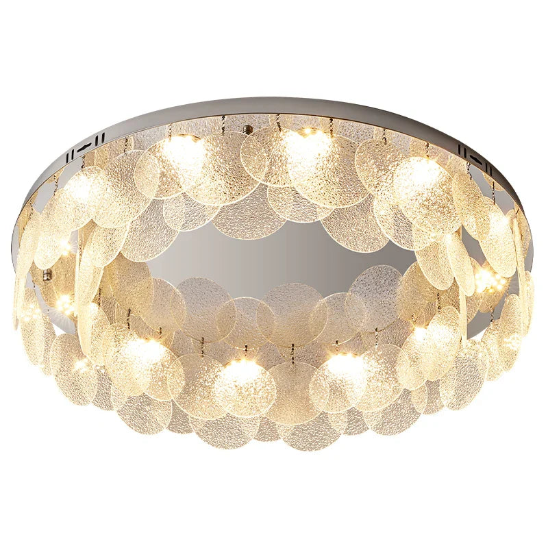 Afralia™ LED Ceiling Light Stainless Steel Glass Parlor Bedroom Fixture