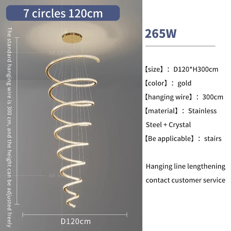 Afralia™ Crystal Duplex Ring Pendant Light Chandelier