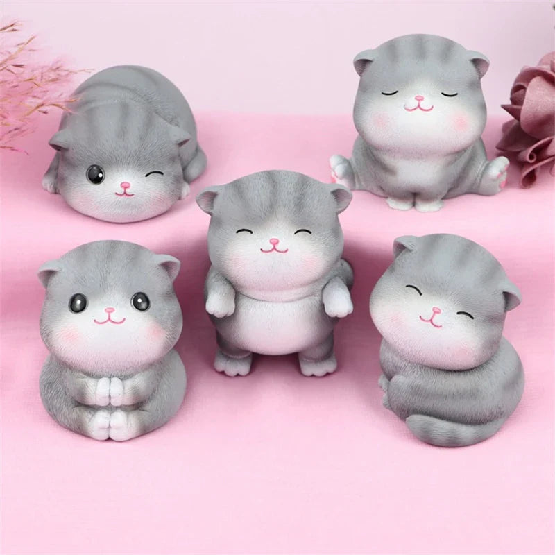 Afralia™ Mini Cat Figurines: Cute Resin Cat Dolls, Perfect Home Decor & Birthday Gifts