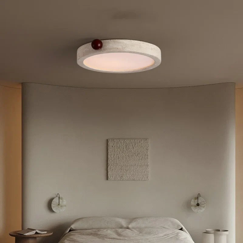 Afralia™ Modern Wood Stone LED Ceiling Light for Bedroom Living Room