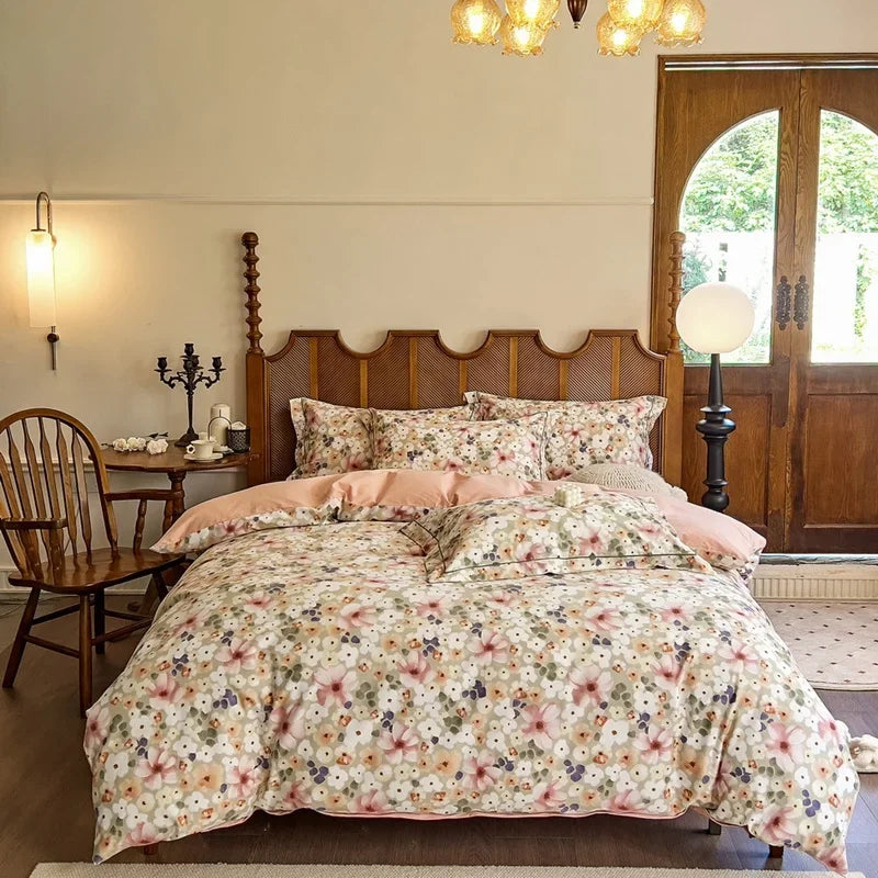 Afralia™ Cotton Bedding Set Queen King Size Sheet Pillowcase Blanket Cover