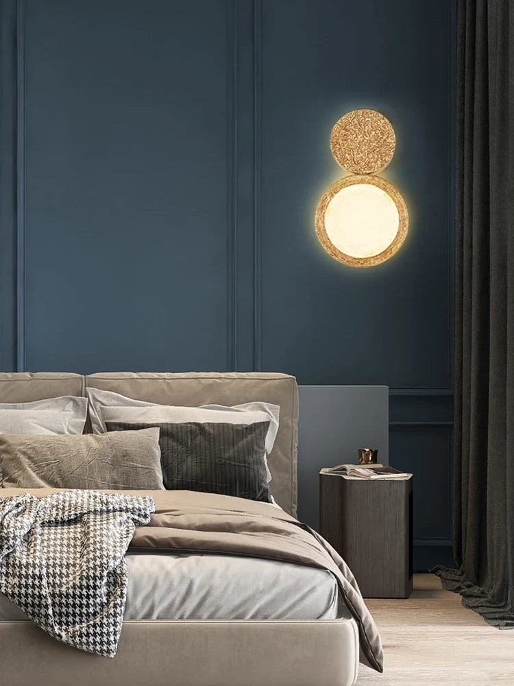 Afralia™ Copper Magic Mirror Wall Lamp for Living Room Bedroom